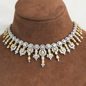 yellow multi shape diamond necklace