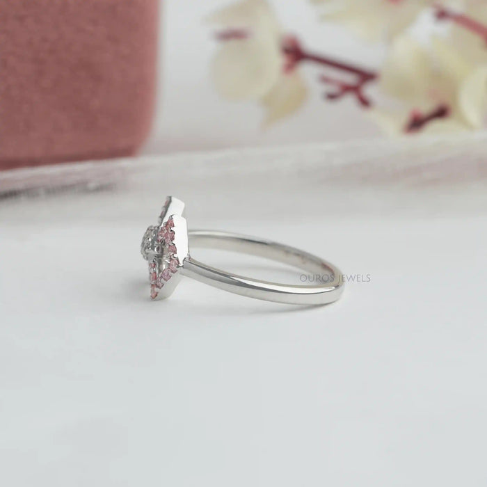 [Side View of Round Cut Bow Classic Wear Ring]-[Ouros Jewels]