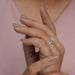 [A Women wearing Round Cut Lab Grown Diamond Ring]-[Ouros Jewels]