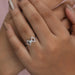 [A Women wearing Round Diamond Classic Bow Ring]-[Ouros Jewels]