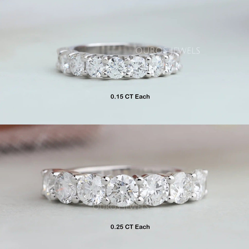 Round Brilliant Cut Half Eternity Ring | Ouros Jewels