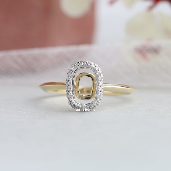 Semi Mount Cushion Cut Engagement Ring