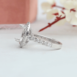 Oval Cut Halo Semi Mount Ring