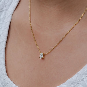 Oval Cut Lab Diamond Solitaire Pendant