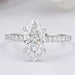 front view of marquise-cut lab-grown diamond solitaire accent engagement ring