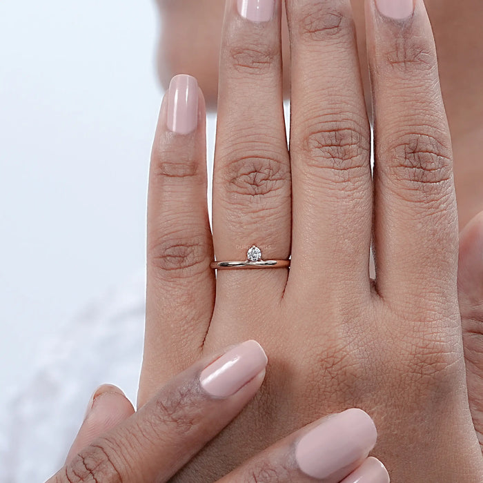 Round Lab Diamond  Solitaire Engagement  Ring