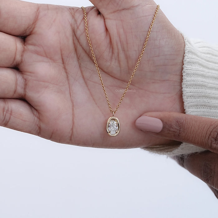 Oval Lab Diamond Molten Heirloom Pendant
