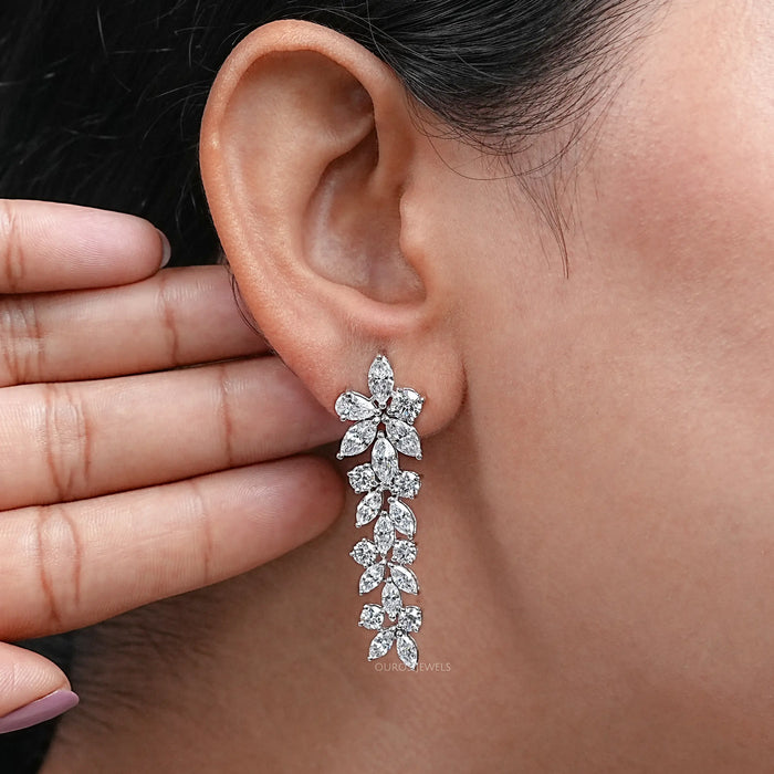 Multi-Shape Lab Grown Diamond  Dangle Earrings
