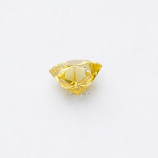 side view of fancy star shape yellow lab created diamond loose