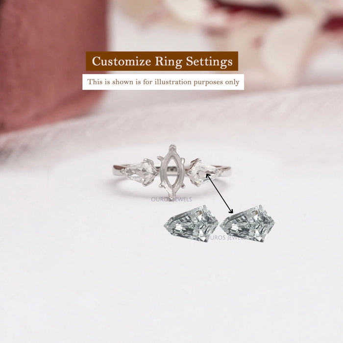 Step Cut Shield Lab Diamond Pair