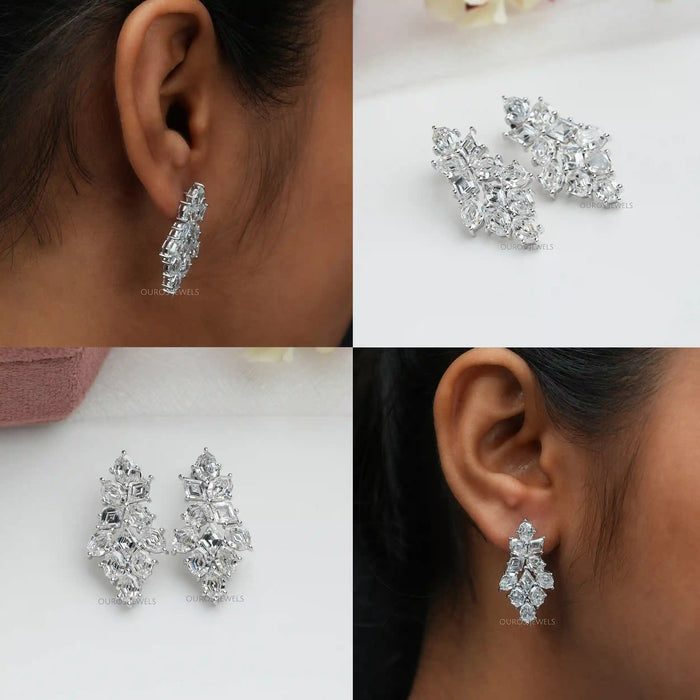 1ctw Lab Grown Diamond Cushion Halo Earrings | REEDS Jewelers