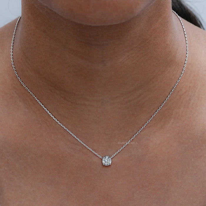 Round Cut Lab Diamond Solitaire Pendant