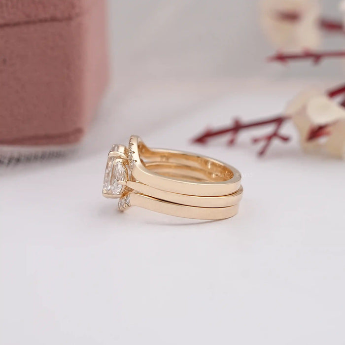 oval bridal ring set 