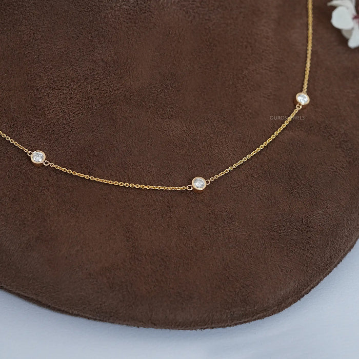 Round Lab Diamond By Yard Necklace