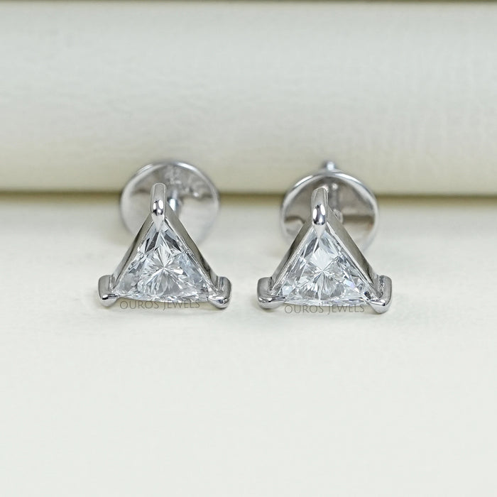 Triangle Cut Lab Diamond Stud Earrings