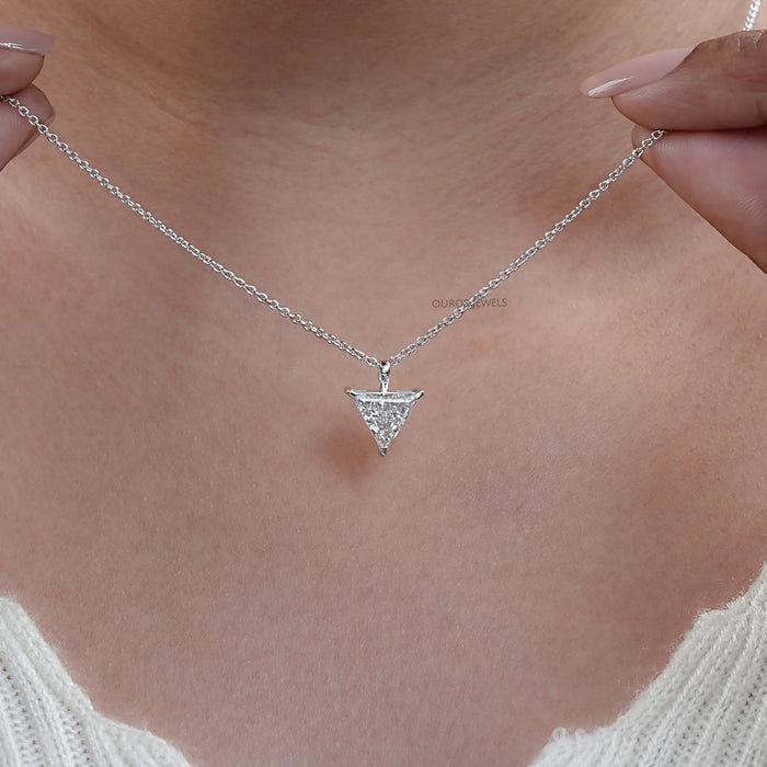 Triangle Cut Lab Diamond Solitaire Pendant