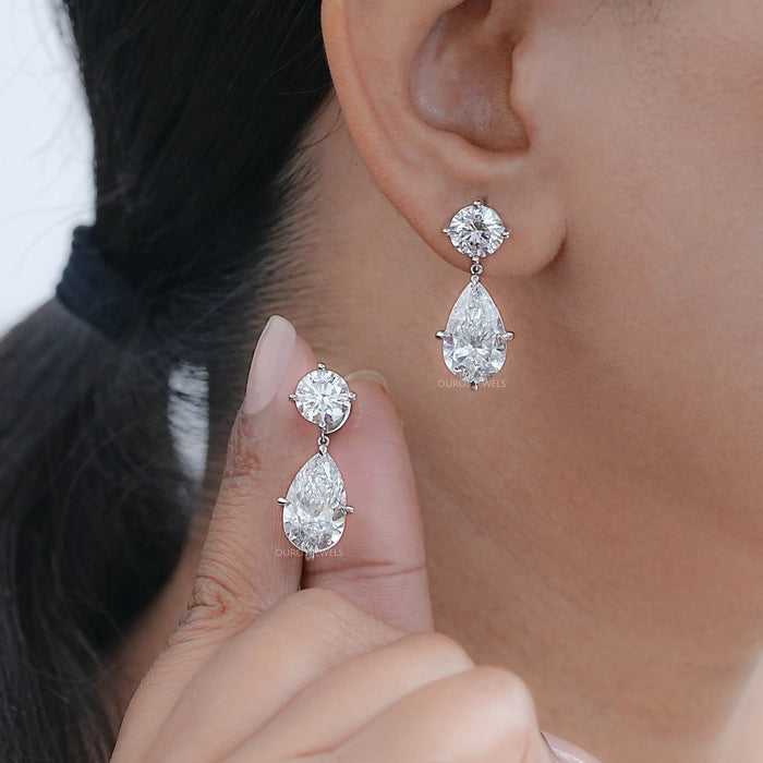 Multi Shape Diamond Drop & Dangle Gold Earrings