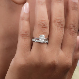 Brilliant Radiant Cut Bridal Wedding Ring Set