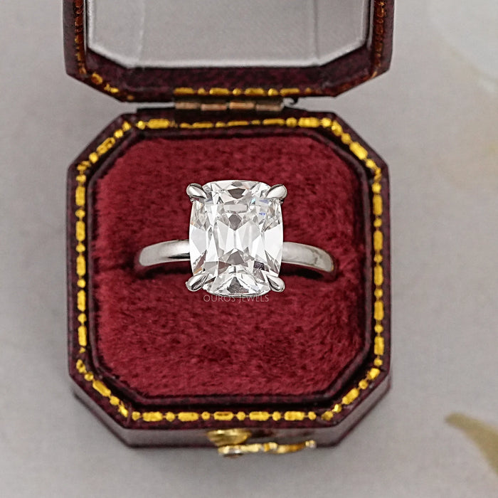 Old Mine Cushion Lab Diamond Solitaire Engagement Ring