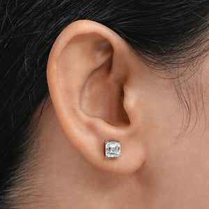 Asscher Cut Lab Grown Diamond Stud Earrings