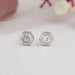 white gold hexagon cut diamond earrings 