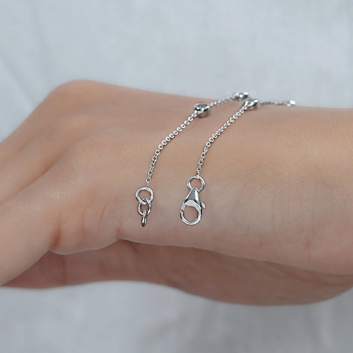 Round Diamond Bezel Set Chain Bracelet