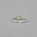 back view of canary yellow cushion-cut lab diamond 5-stone colored wedding band