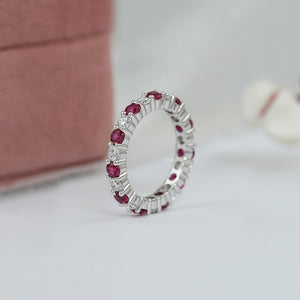 Reb Ruby And Diamond Alternative Wedding Band