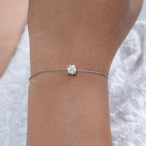 Solitaire Round Cut Diamond Chain Bracelet