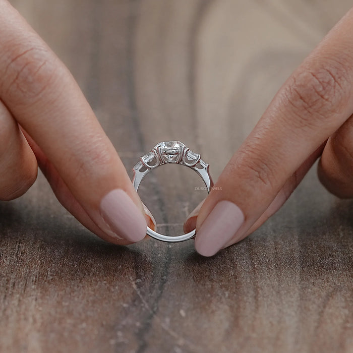 Round And Princess Diamond Seven Stone Engagement Ring