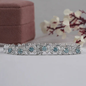 Pear-Shaped Flower Diamond  Bracelet