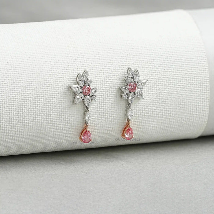 Multi Shape Lab Diamond Cluster Earrings