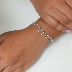 Round Shape Lab Diamond Teardrop Bracelet