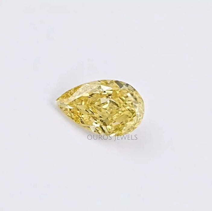 Yellow Pear Cut Lab Grown Diamond
