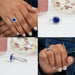 Collage of Blue Cushion Cut Diamond Engagement Ring