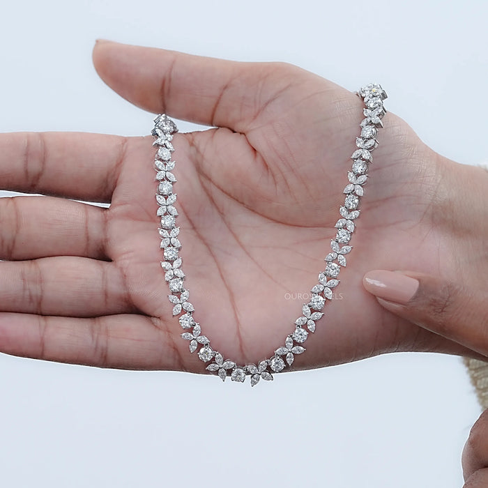 Marquise & Round Diamond Choker Necklace