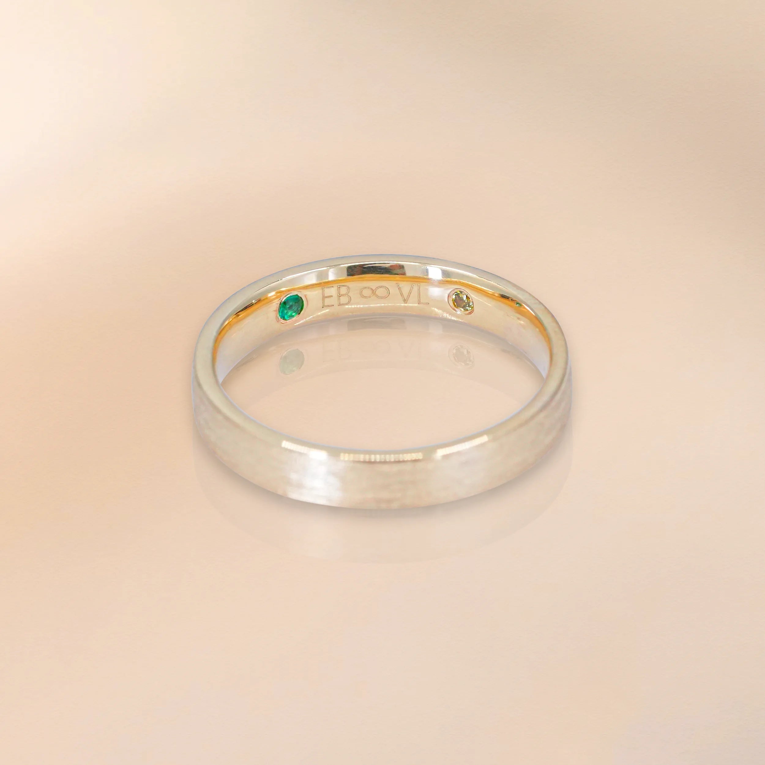 Hidden Gemstone Wedding Band