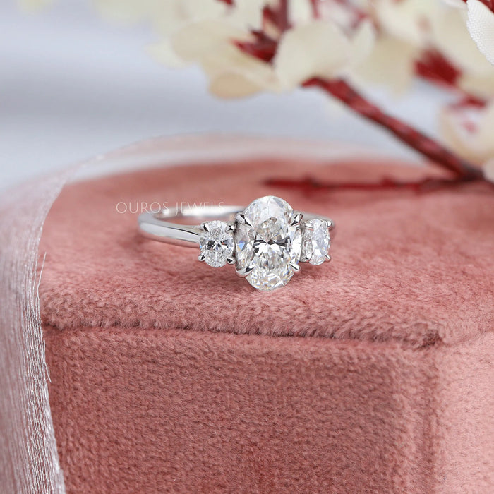 Emerald Cut 3 Stone Diamond Ring — Ouros Jewels