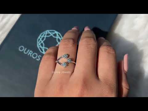 [Blue Round Cut Open Cuff Ring]-[Ouros Jewels]