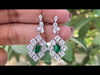 video showing Green Gem Stone And Princess Halo Earrings
