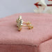 side view round cut cluster diamond screw back studs earrings yellow gold