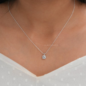 [Worn Look Of Round Cut Solitaire Pendant]-[Ouros Jewels]