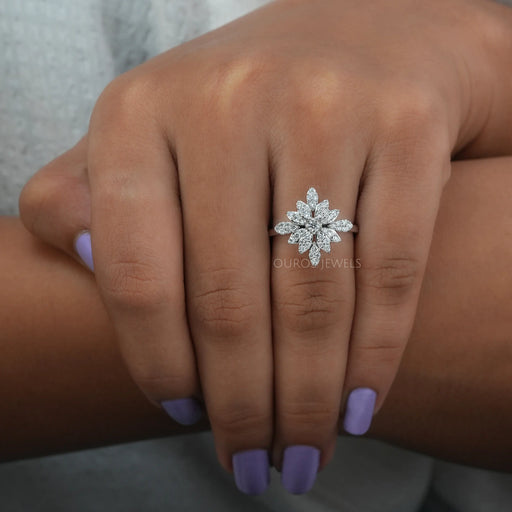 [Flower Cluster Diamond Ring]-[Ouros Jewels]