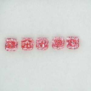 0.42 Carat Each Pink Cushion Cut Lab Grown Diamond