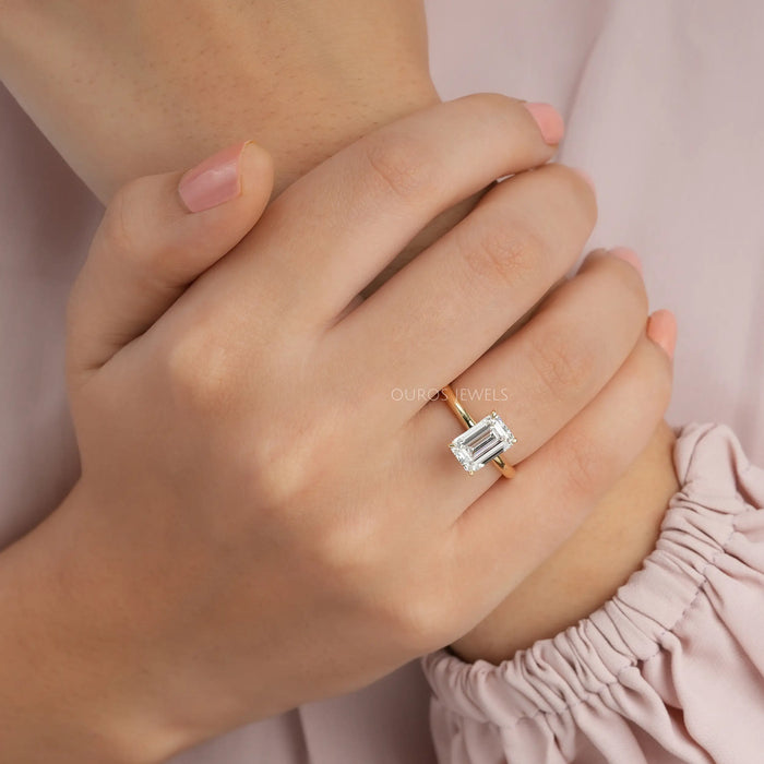 Vera Emerald Cut Moissanite Solitaire Engagement Ring (Size 5.75) – Valerie  Madison