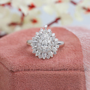 Fancy Pear Diamond Cluster Ring