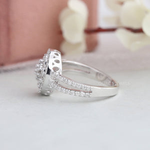 [925 Sterling Silver Solitaire Accent Diamond Ring]-[Ouros Jewels]