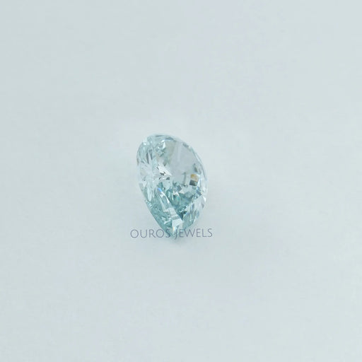 side view of 1.07 carat light blue pear shaped lab created diamond loose