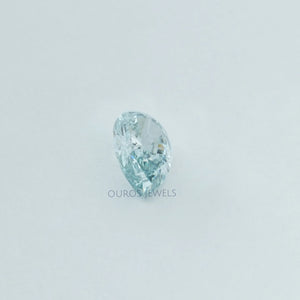 [Side View Of Pear Cut Blue Lab Grown Diamond]-[Ouros Jewels]