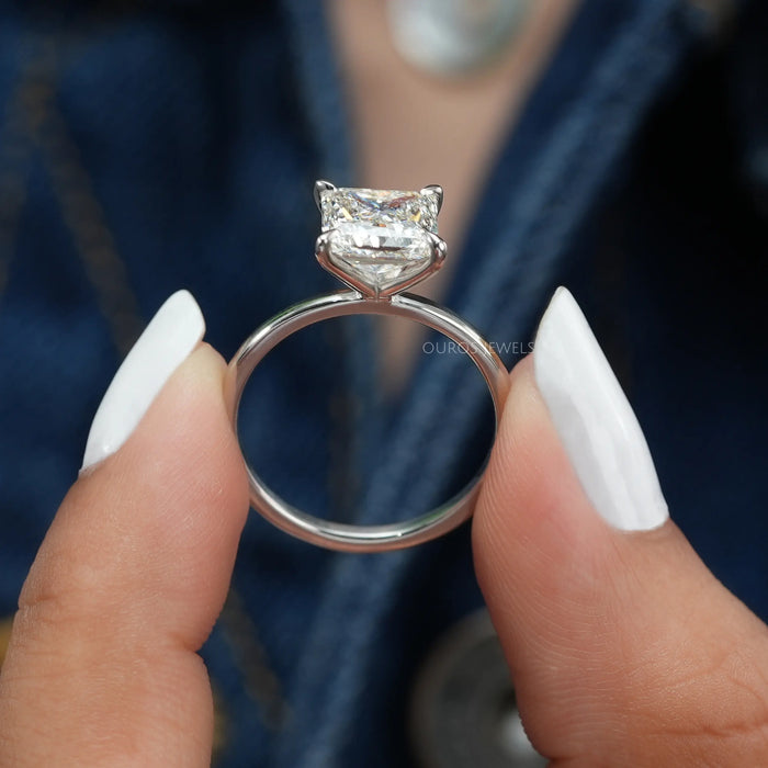 Lily Accented Princess Cut Engagement Ring